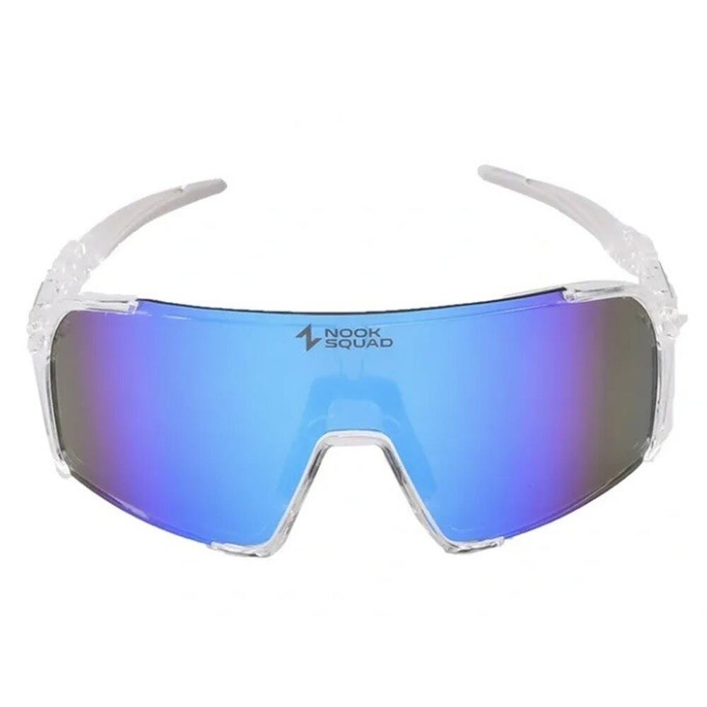 New NOOK SQUAD Clear Polarized Baseball/Cycling Sunglasses UV400 Blue Lenses NEW